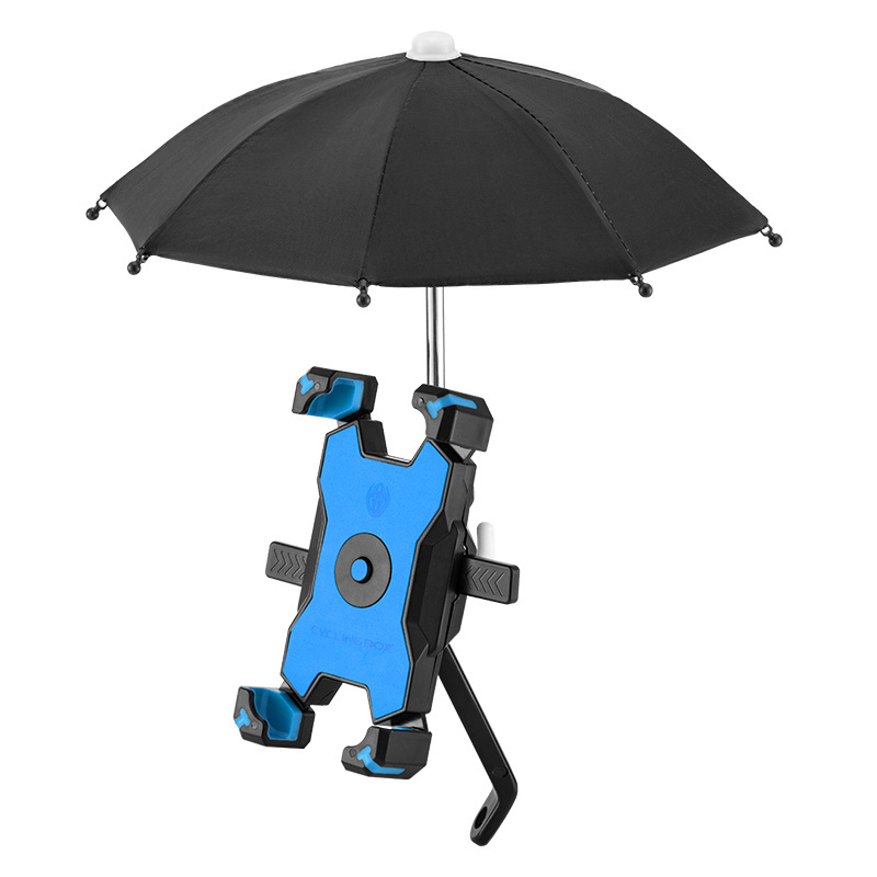 Sunshade motorcycle electric bike bicycle Sunscreen mobile phone bracket with small umbrella