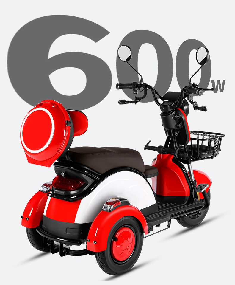 New Product 600W 48V 12AH 20AH 30AH popular triciclo paseador 3 wheel triciclo electrico Electric Tricycle for adulto