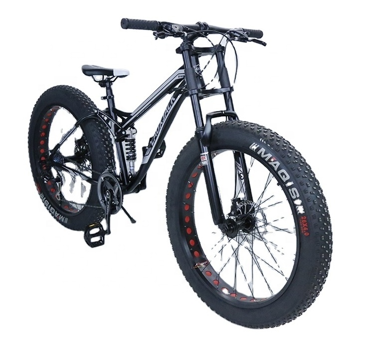 High Quality 24 speed  26 inch big wheels MTB Fat tire beach snow bicycle full suspension mountain bike