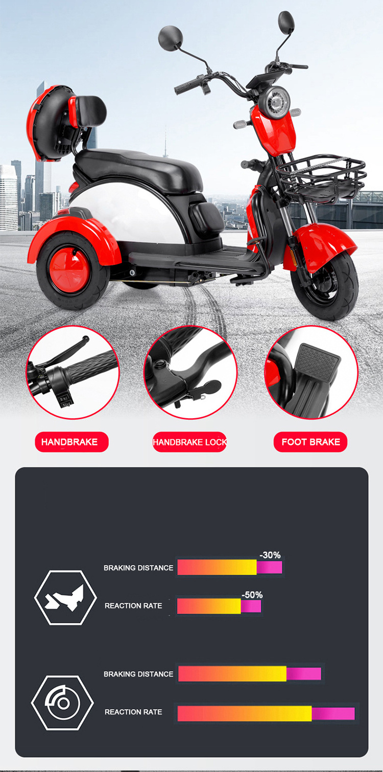 New Product 600W 48V 12AH 20AH 30AH popular triciclo paseador 3 wheel triciclo electrico Electric Tricycle for adulto