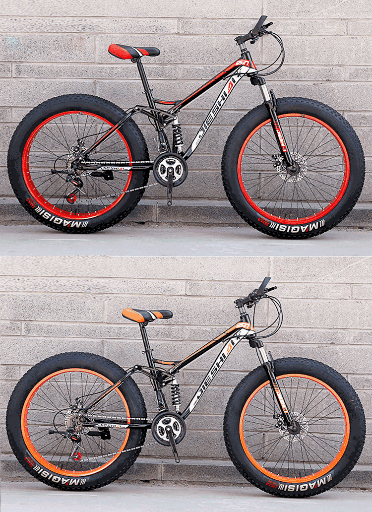 High Quality 24 speed  26 inch big wheels MTB Fat tire beach snow bicycle full suspension mountain bike