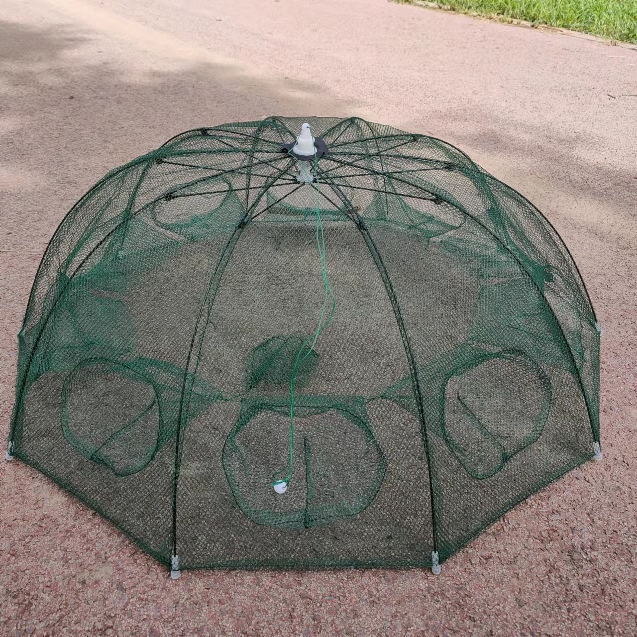 2023 Custom Design Fishing Trap Umbrella Folded Portable 4-12 Hole Automatic Minnow crayfish Fishing Shrimp Cage Fishing Net