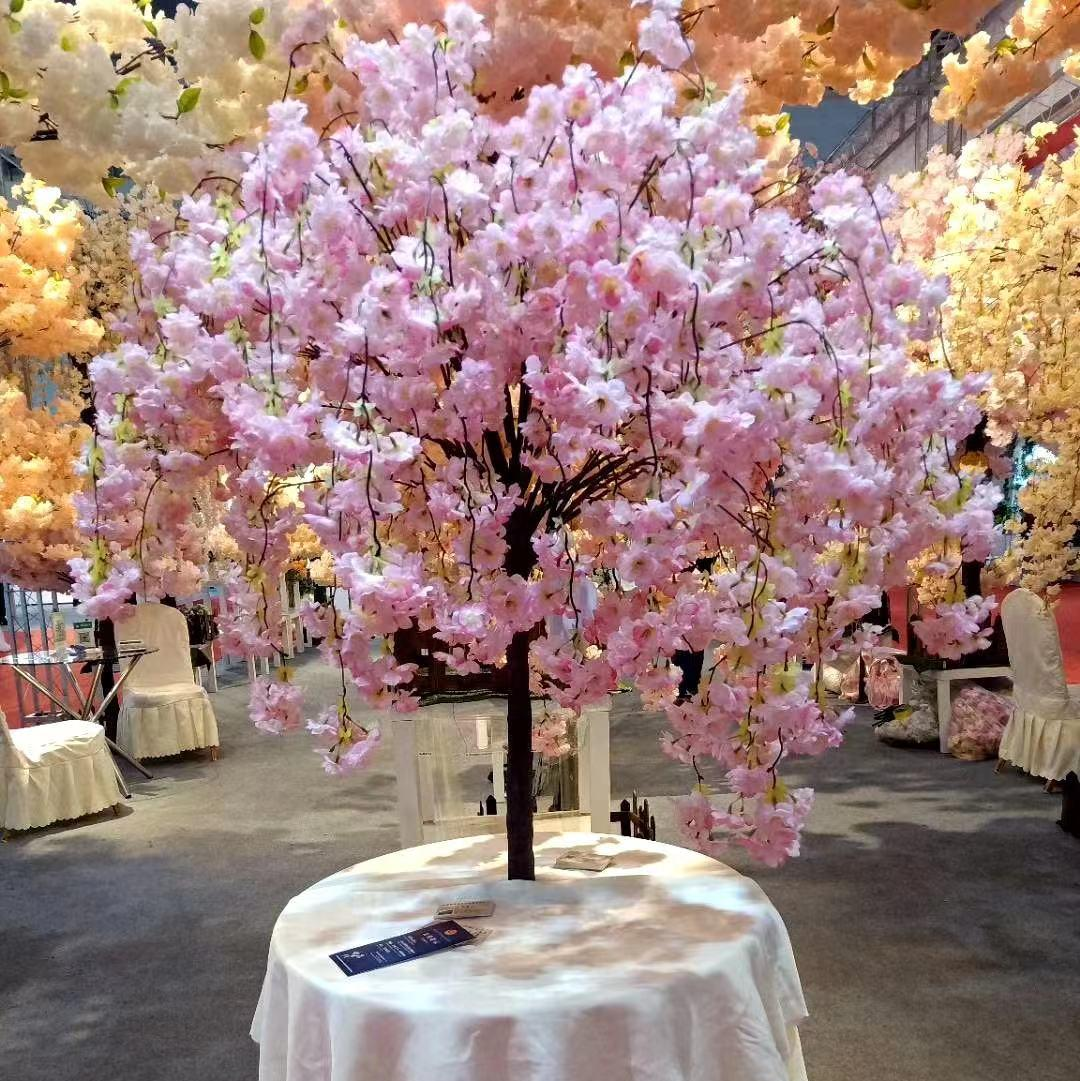 pink cherry blossom tree centerpiece for wedding decoration