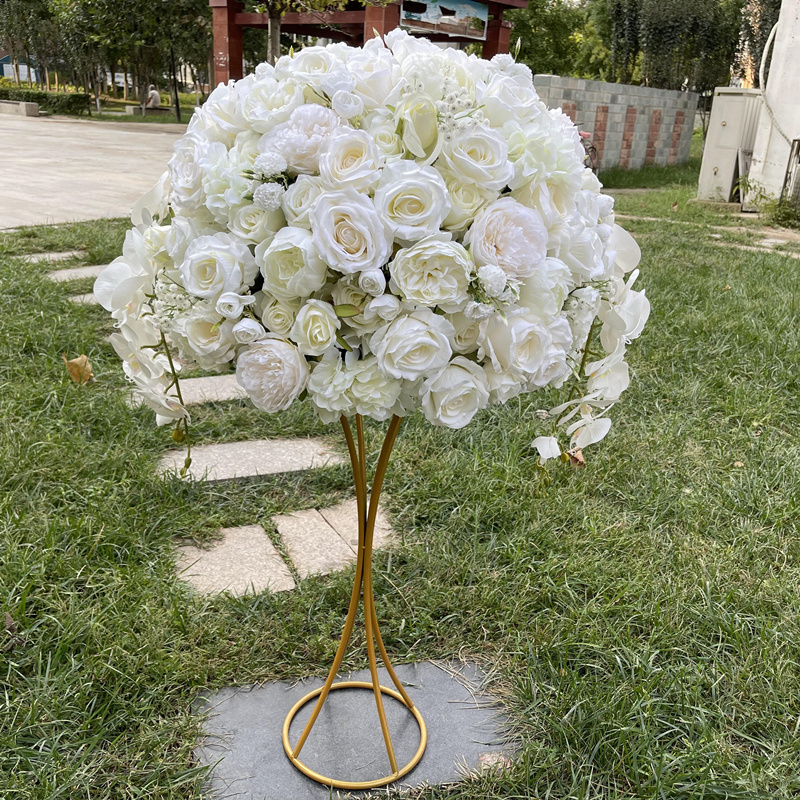 white silk flower kissing ball for wedding centerpiece decorative