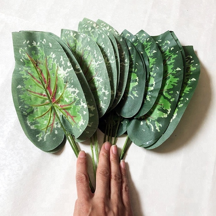 artificial turtle leaf plants stem for leaf wall decor