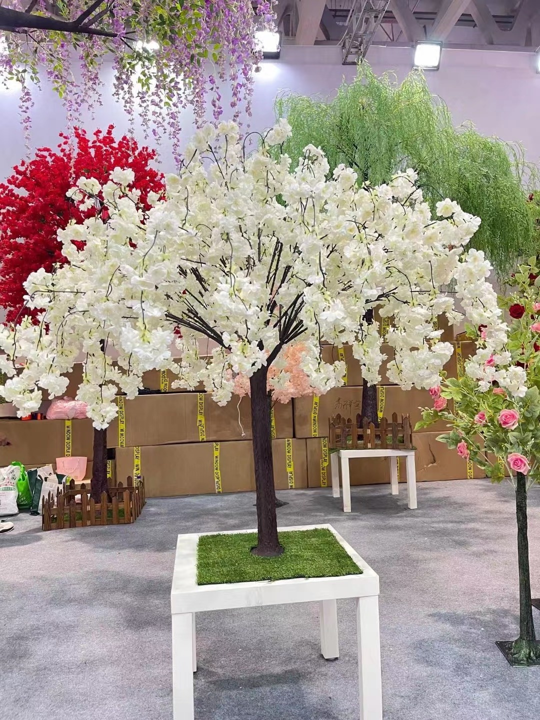 pink cherry blossom tree centerpiece for wedding decoration