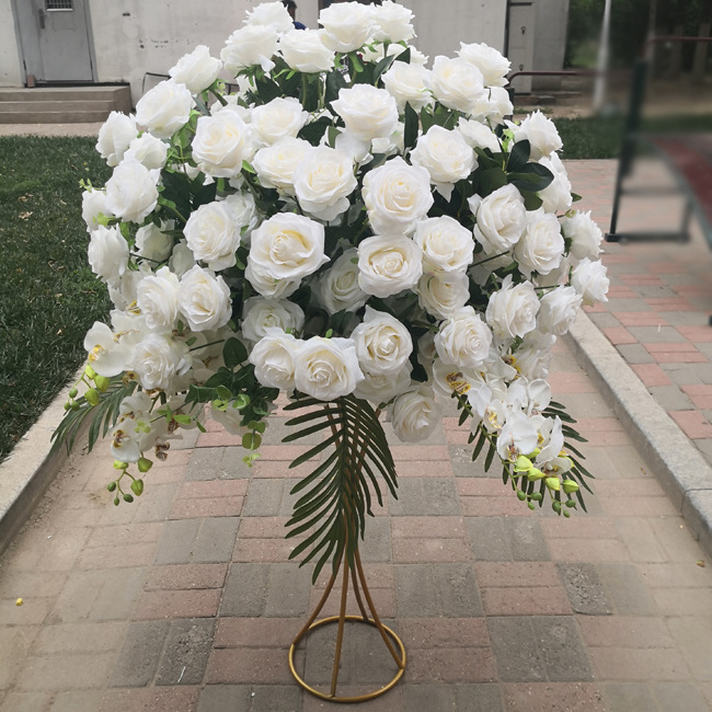 white silk flower kissing ball for wedding centerpiece decorative