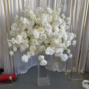 IFG 3D Wholesale Large 80cm Romantic White Cream Ivory Artificial Flower Ball for Wedding Centerpieces Decoration