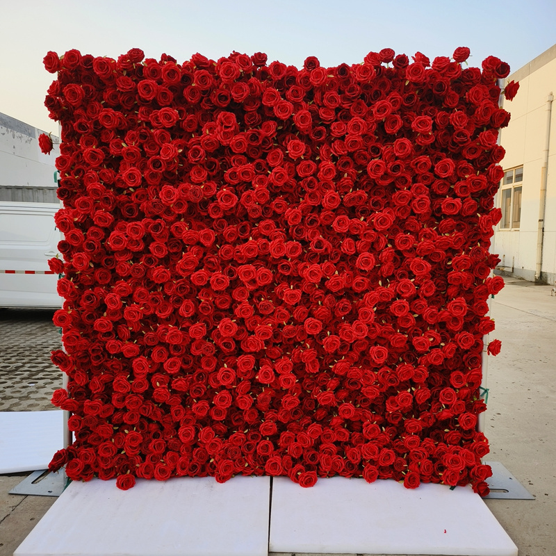 IFG wedding artificial flower arrangements red rose flower wall  for event decor