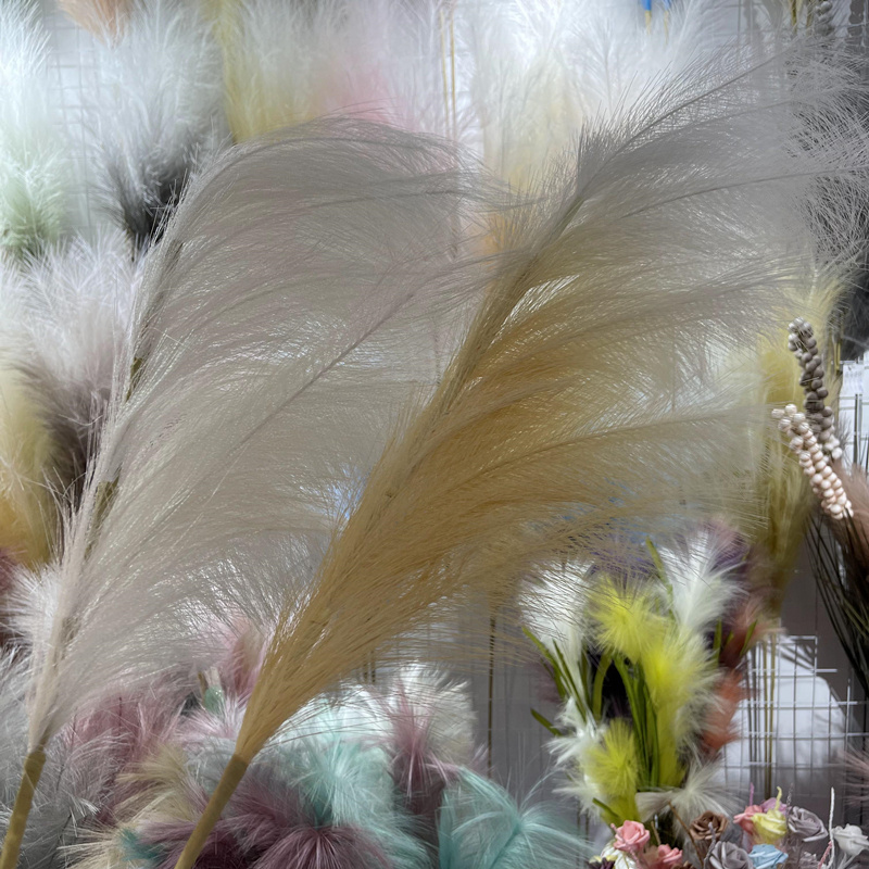 IFG decorative artificial flower supplies various colours fluffy large pampas grass for wedding party decoration