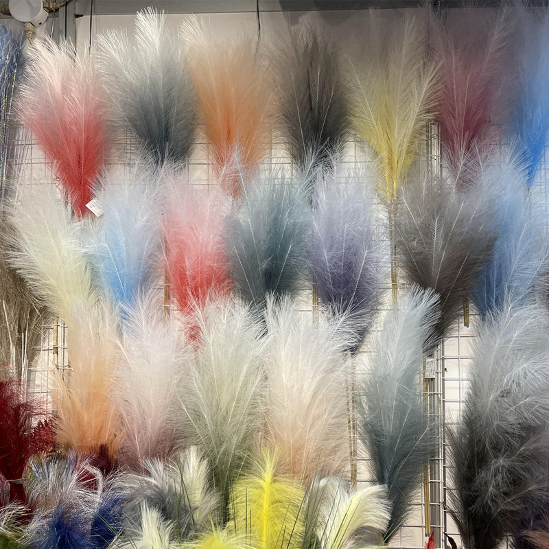 IFG decorative artificial flower supplies various colours fluffy large pampas grass for wedding party decoration