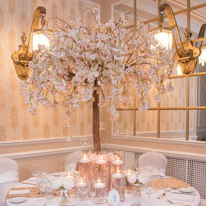 pink cherry blossom tree centerpiece for wedding decoration