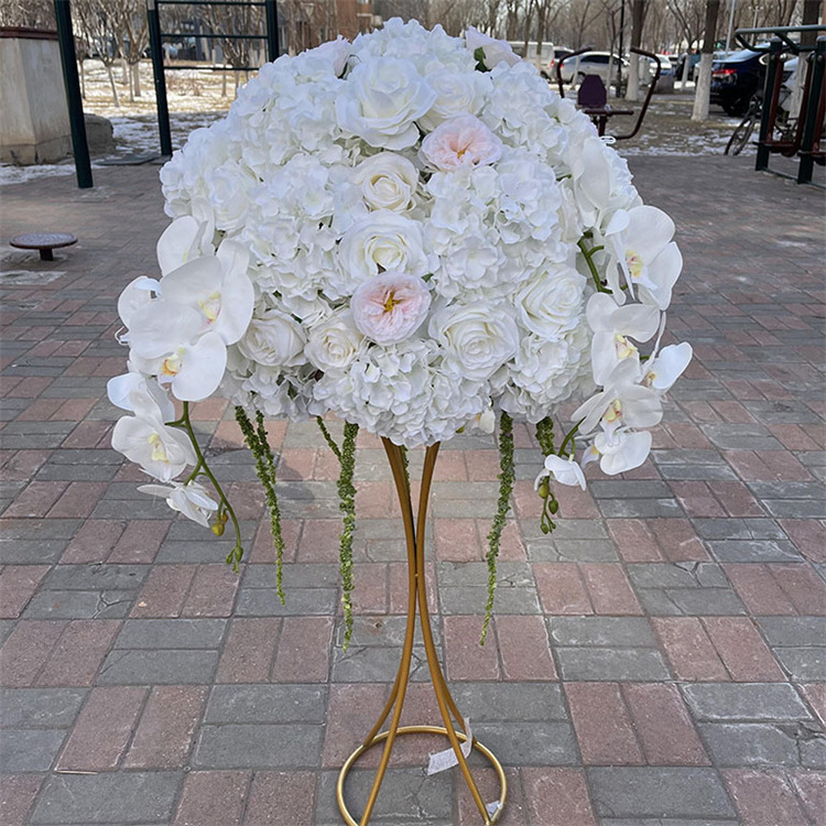 white silk flower kissing ball for wedding centerpiece decorative