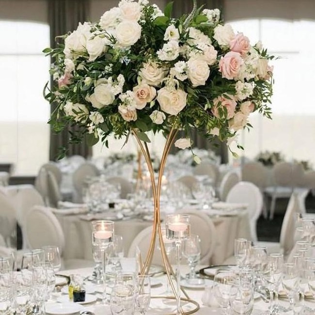 IFG 28inches tall metal wedding centerpieces stands with gold&white colour