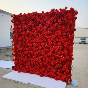 IFG wedding artificial flower arrangements red rose flower wall  for event decor