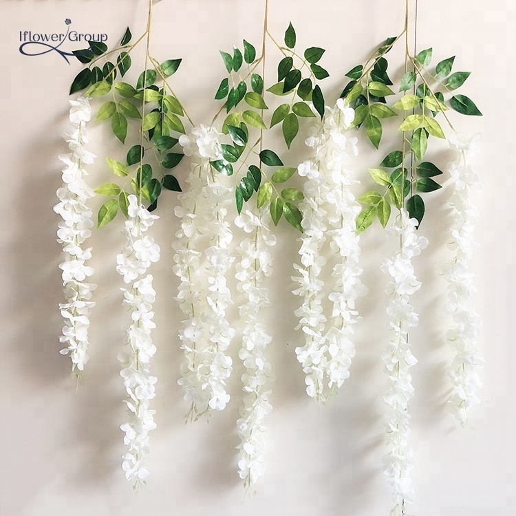 IFG Artificial Silk Flower Wisteria Vine Hanging Garland Garden Wedding Decor