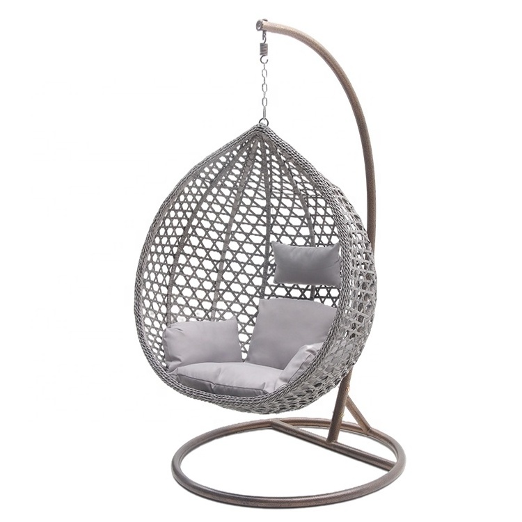 Quality soft swinging single seat cheap egg hanging chair with soft plush pillow