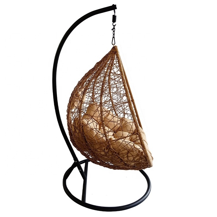 Most popular outdoor furniture egg shaped rattan indoor hanging chair swing chair