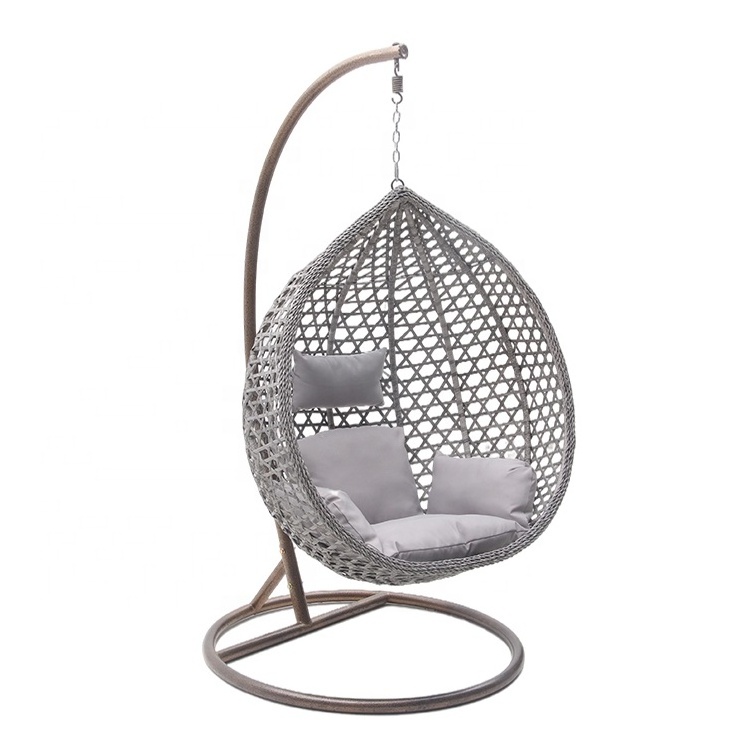 Quality soft swinging single seat cheap egg hanging chair with soft plush pillow