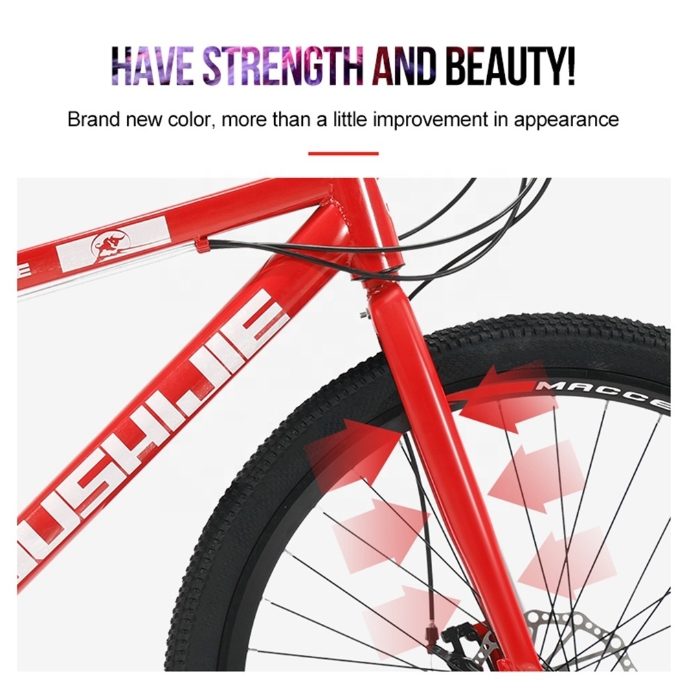 New Model MACCE Hard Frame 21 Speed 26 Inch Bicycles Cycling OEM Disc Brake High Carbon Steel Vtt Cycle for Man Mountain bike