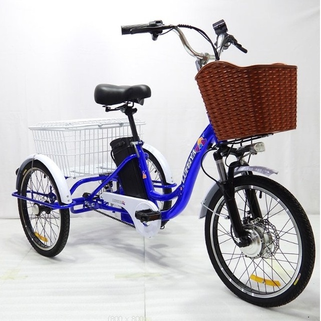 2024 new Three Wheeler Heavy Loading Adult 350W Motor cheap Bicycle City Electric Tricycles for Old Elderly People