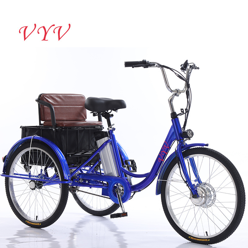 Easy riding 24 inch OEM customized pedal rickshaw bike bicycle 3 wheel tricycle  trike with cargo box and passenger seat