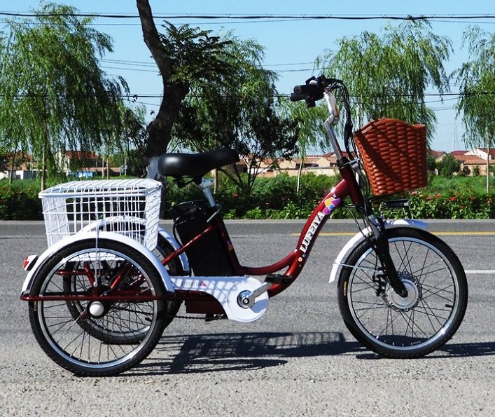 2024 new Three Wheeler Heavy Loading Adult 350W Motor cheap Bicycle City Electric Tricycles for Old Elderly People