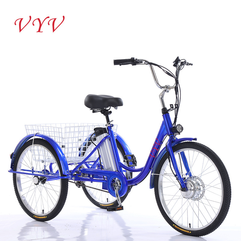 Easy riding 24 inch OEM customized pedal rickshaw bike bicycle 3 wheel tricycle  trike with cargo box and passenger seat