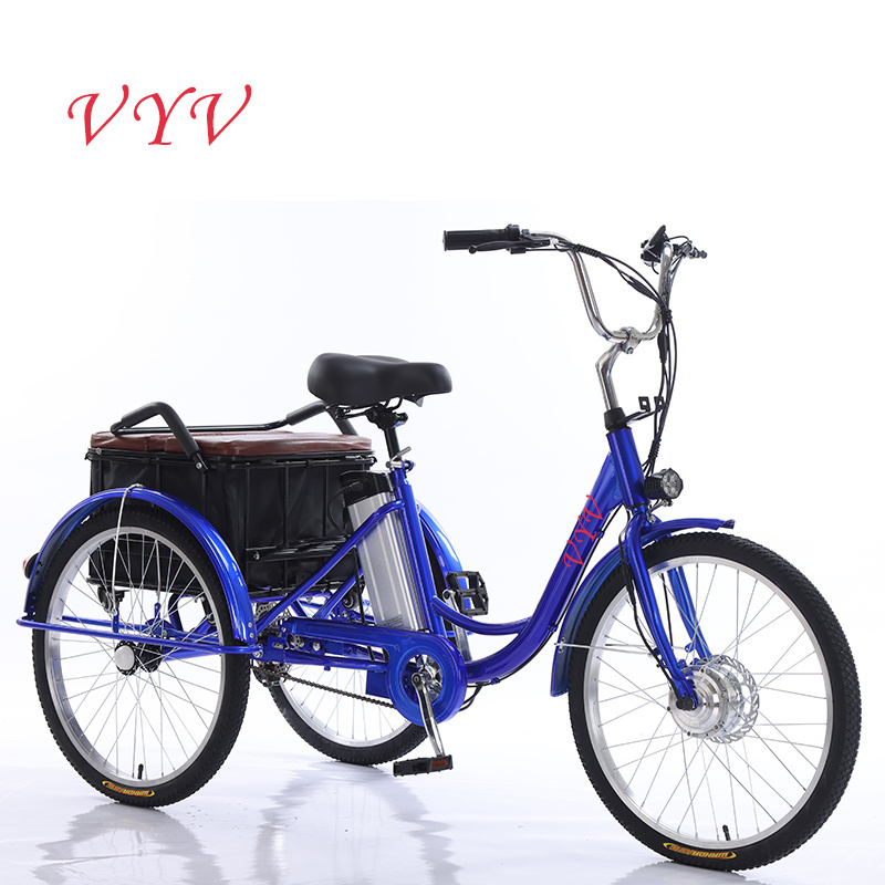 Easy riding 24 inch OEM customized pedal rickshaw bike bicycle 3 wheel tricycle  trike with cargo box and passenger seat