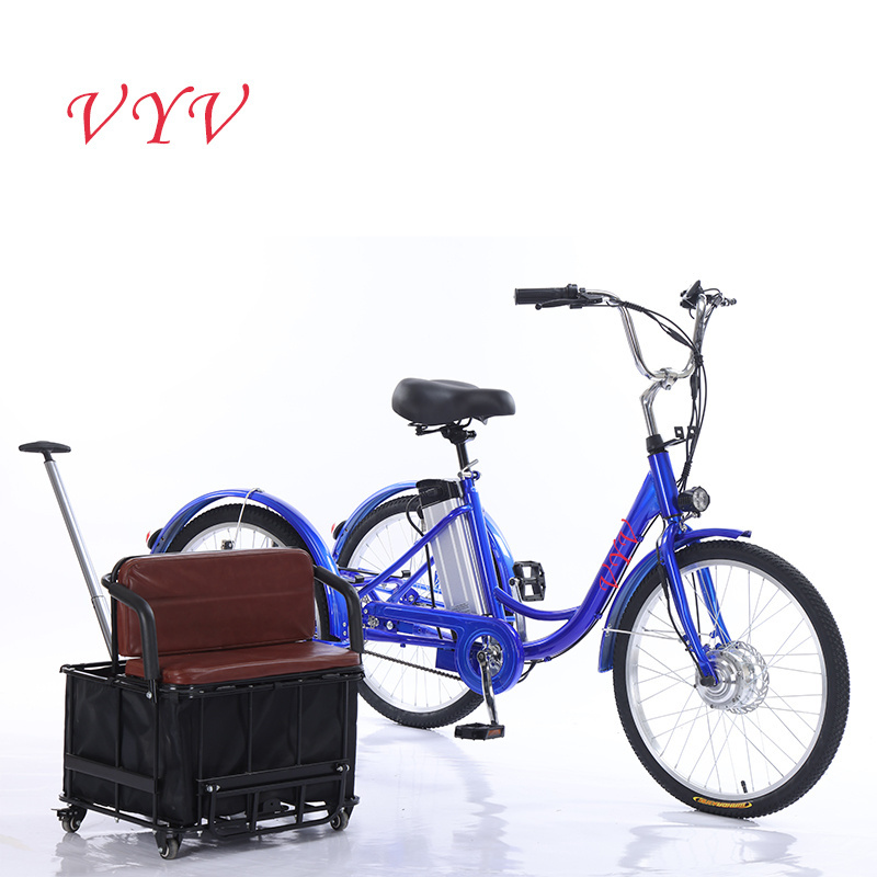 Easy riding 24 inch OEM customized pedal rickshaw bike bicycle 3 wheel tricycle  trike with cargo box and passenger seat