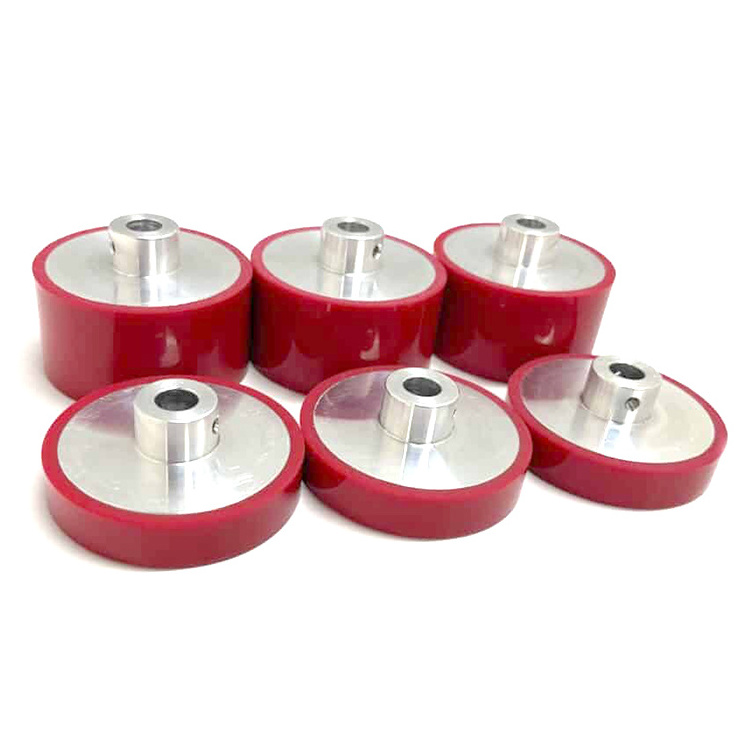 China Manufacturer Customized Hubbed Polyurethane Coated Drive Rollers Urethane Wheels Rollers