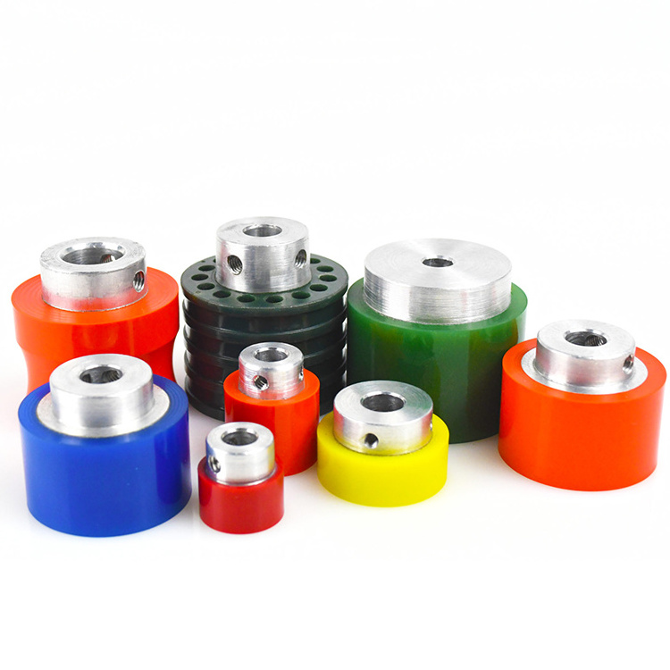 Cheaper Price Customized Hubbed Polyurethane Coated Drive Rollers Urethane Wheels Rollers