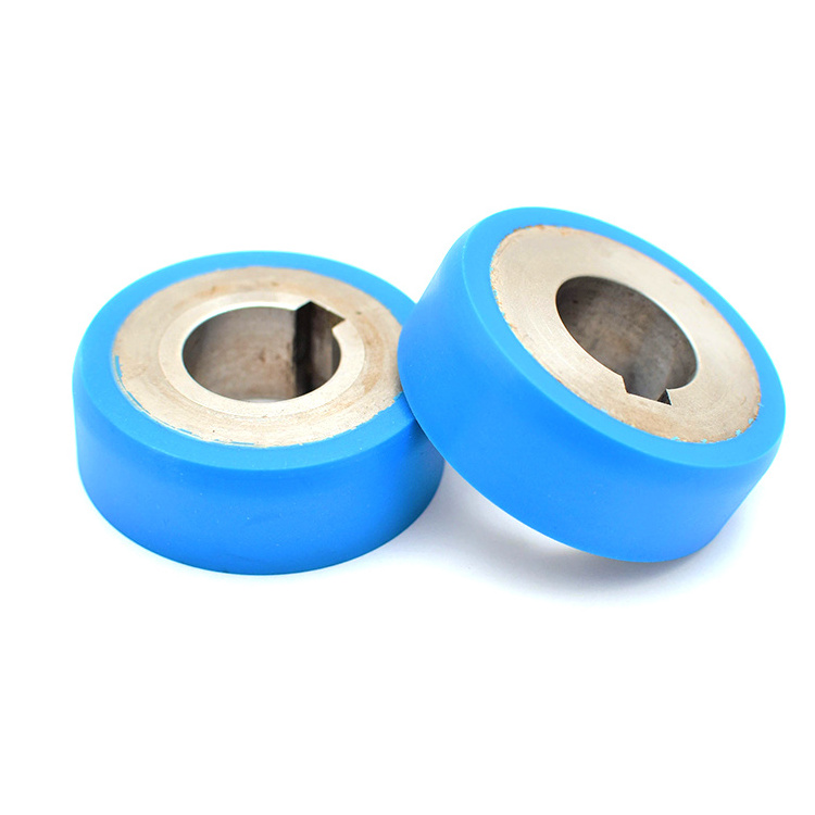 China Manufacturer Customized Hubbed Polyurethane Coated Drive Rollers Urethane Wheels Rollers