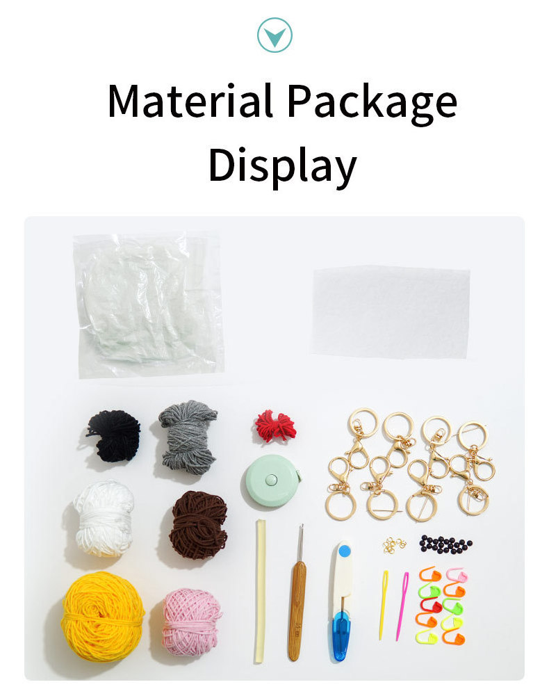 Sunxinyi Diy Beginners Crochet Kit DIY Hand-Woven Material Bag Kit Made Crochet Dolls Knitted Yarn Penguin Gift for Friend Kids