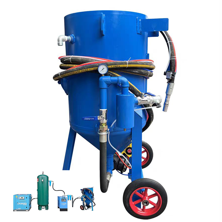 Factory Price Portable Sand Blasting Machine Sand Blasting Hopper 200 Ltr Capacity for Industrial