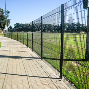 Hot galvanized Steel Metal garden fence PVC coated green 3d V triangle bending Curved welded wire fence