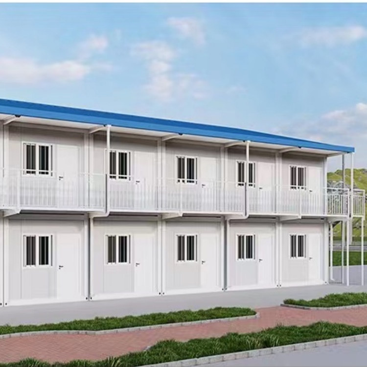 Prefab mobile worker dormitory with stairs up and down two floors   container   house