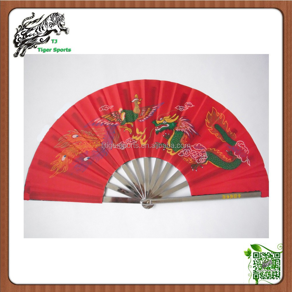 Custom Kung Fu Wushu Stainless steel Metal folding Fan