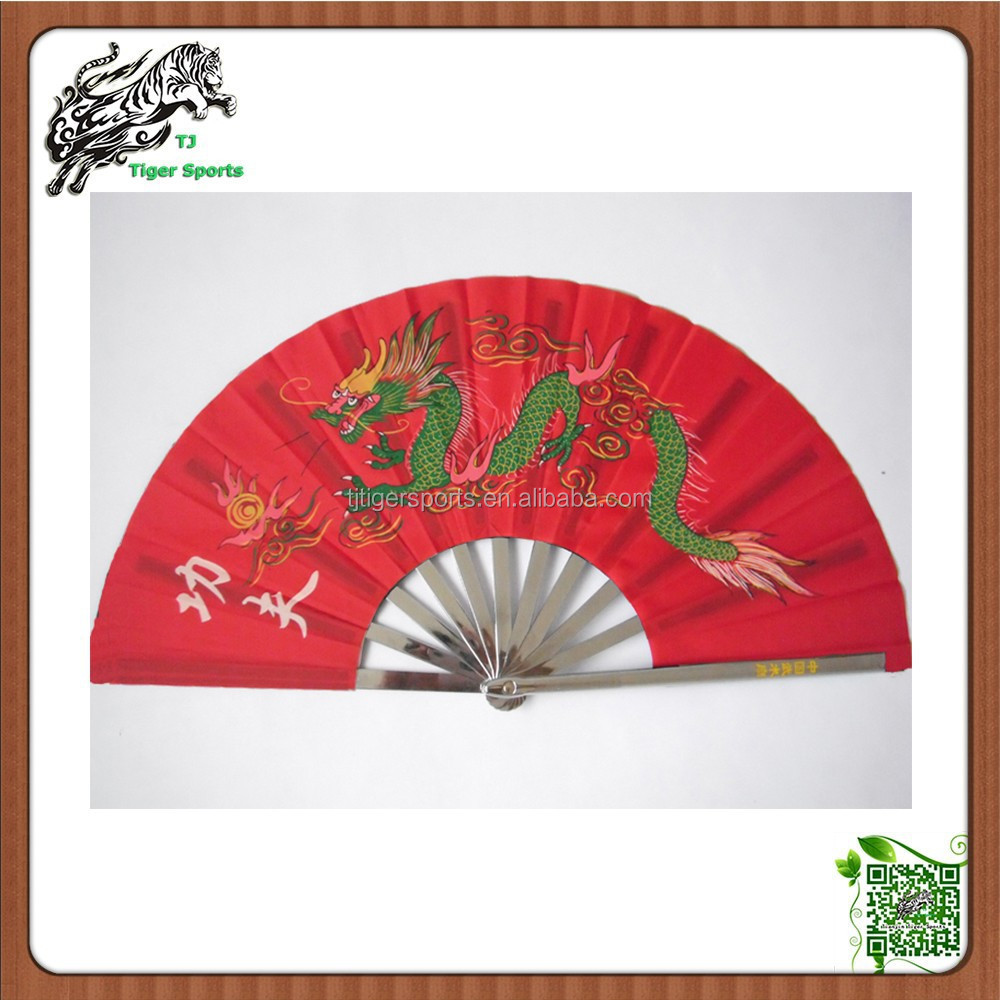 Custom Kung Fu Wushu Stainless steel Metal folding Fan