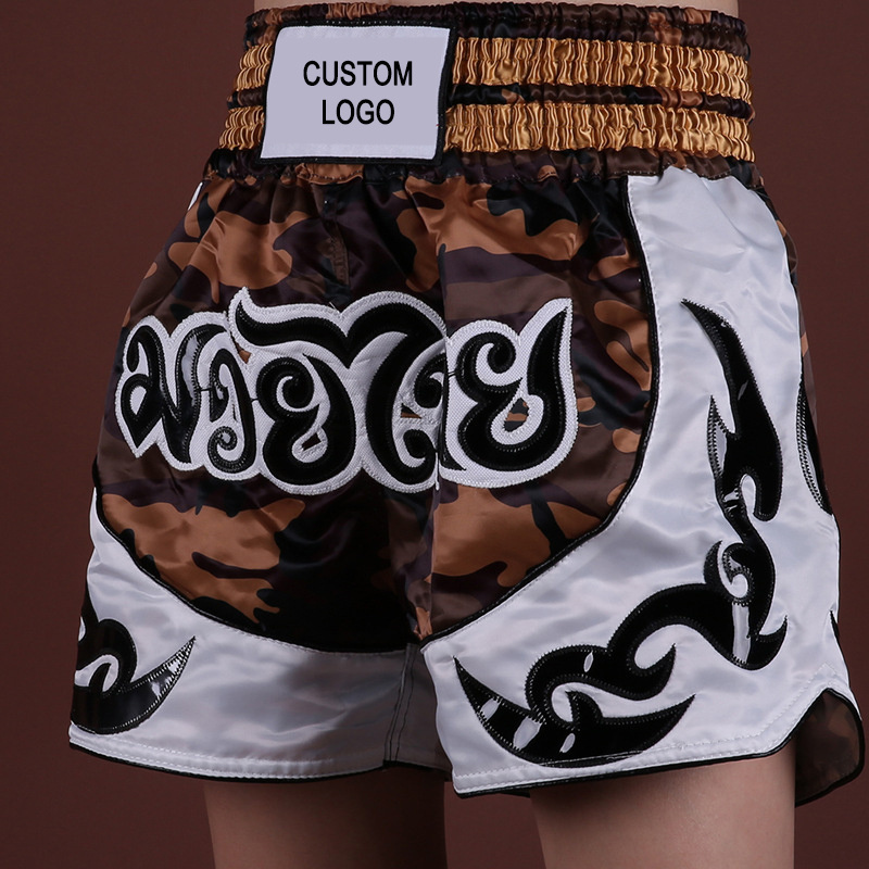 100% polyester sublimation printed custom made make your OWN logo kick boxing shorts pant men woman Muay Thai short MMA shorts