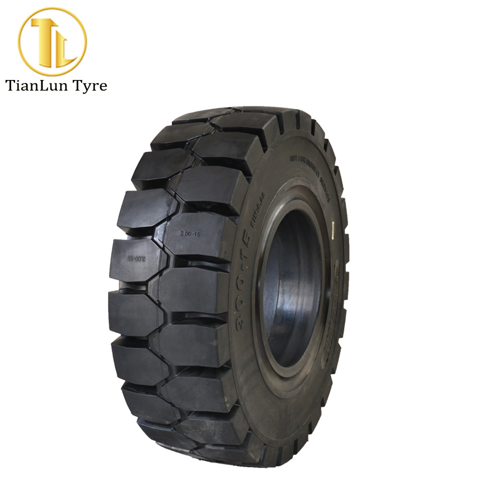 TIANLUN brand clip 250-15 300-15 quick solid forklift tire with rim