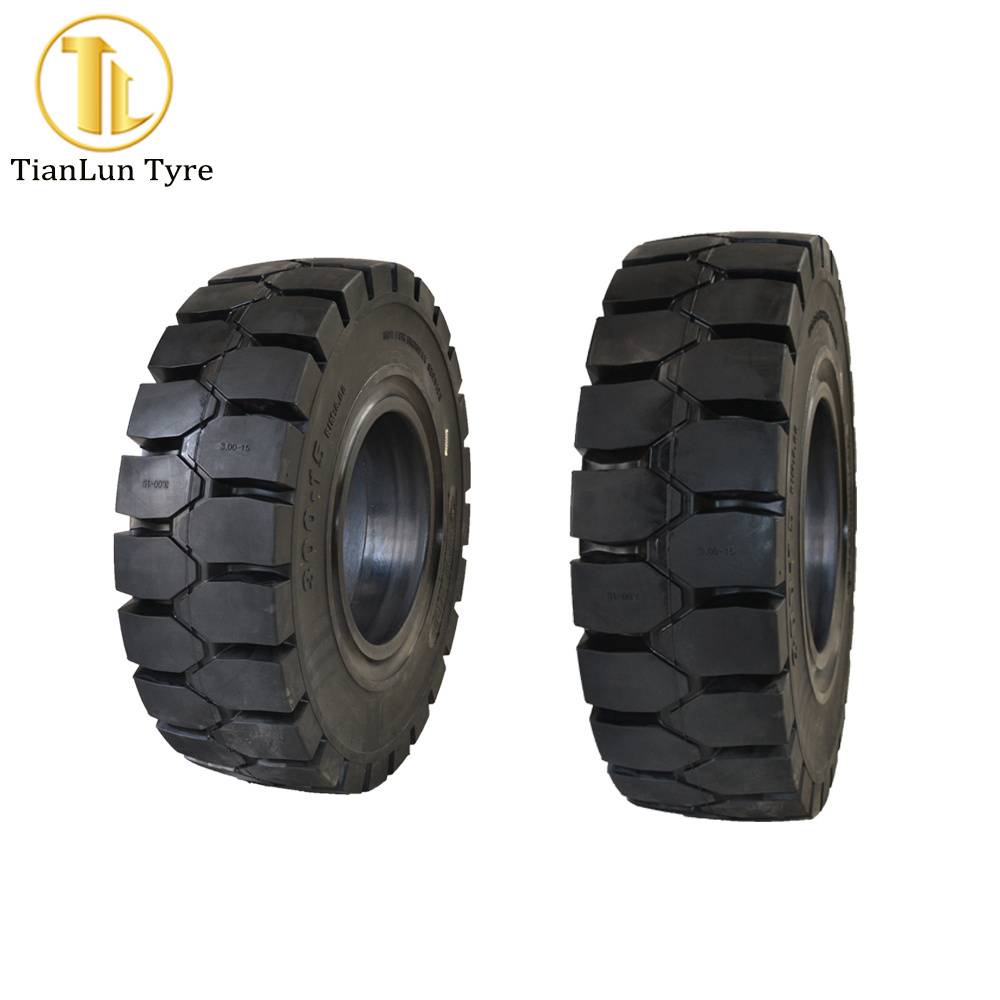 TIANLUN brand clip 250-15 300-15 quick solid forklift tire with rim