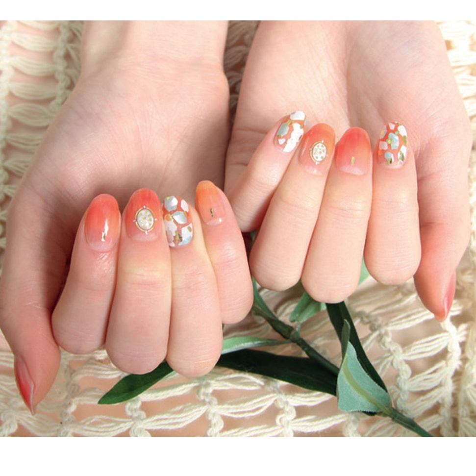 OEM ODM Best Quality Gel Nail Art Sticker Set Pedicure New Trendy design Nail Tips Strips Korea nail design