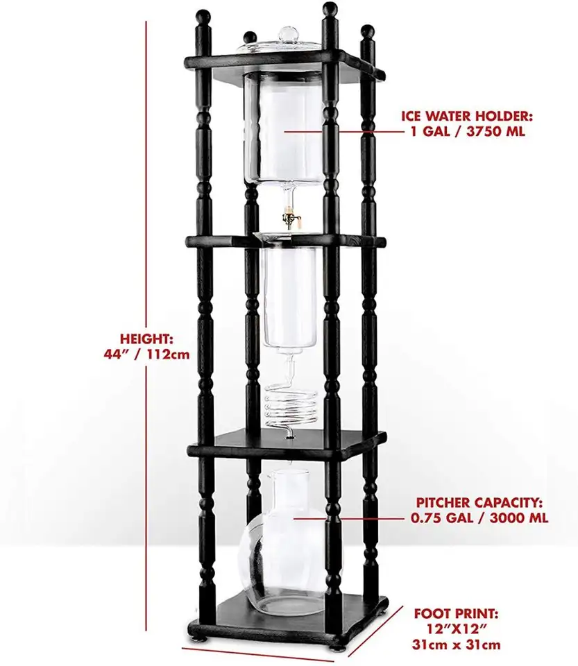 wholesale or retail     high borosilicate glass        3000 ml ice cold coffee maker        iced drip        for kitchen