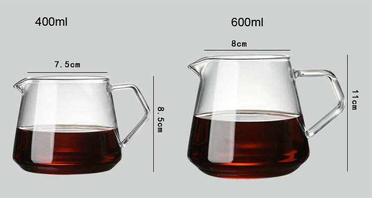 Factory OEM hand brewer glass coffee carafe, glass coffee jug