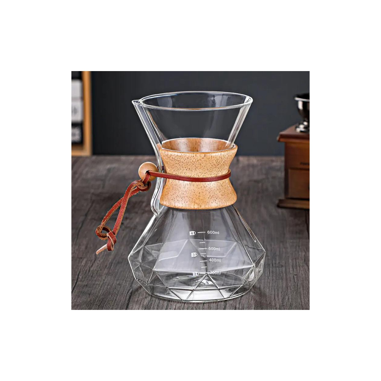 Lid Drip Stand Pour Over Coffee Decanter High-Borosilicate Glass Coffee Maker