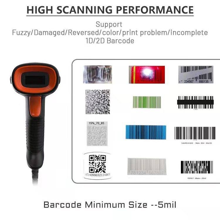 SD5230  bar code reader ccd wired 1D 2D USB lector codigo de barras Handheld barcode scanner for Inventory