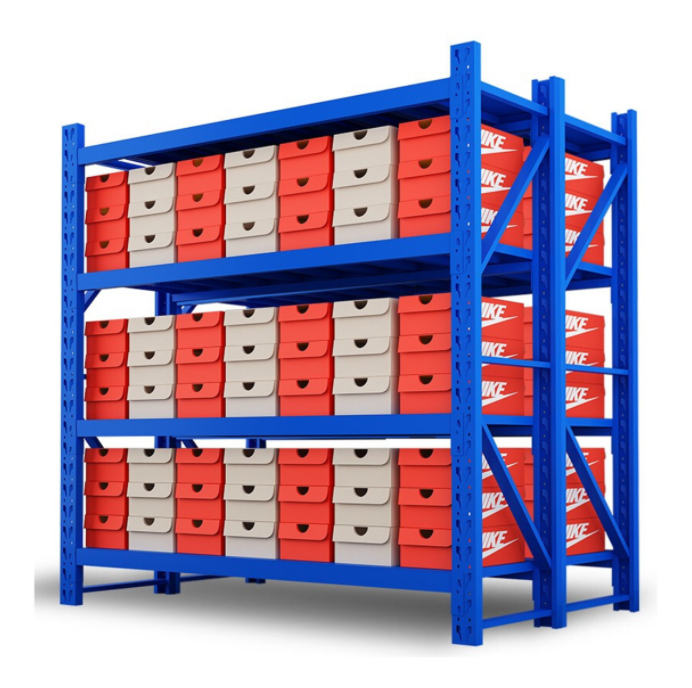 Stainless Steel Pallet Rack Garage Shelving Metal Shelving Warehouse Rack stacking shelvs white and blue