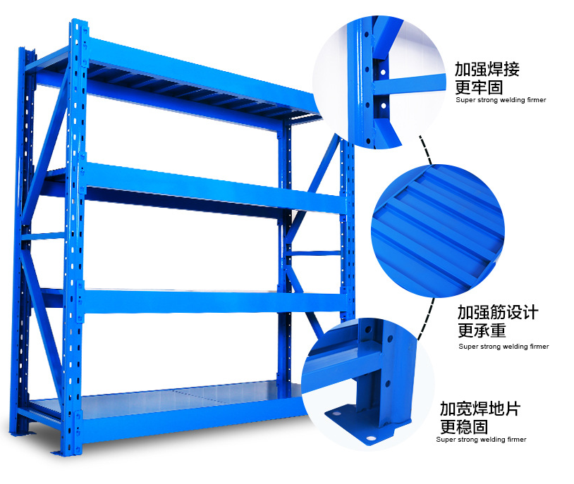 Stainless Steel Pallet Rack Garage Shelving Metal Shelving Warehouse Rack stacking shelvs white and blue