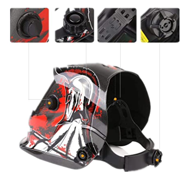 Solar Powered Welding Helmet Automatic Darkening and Eye-protecting helmet Shield Knight Design